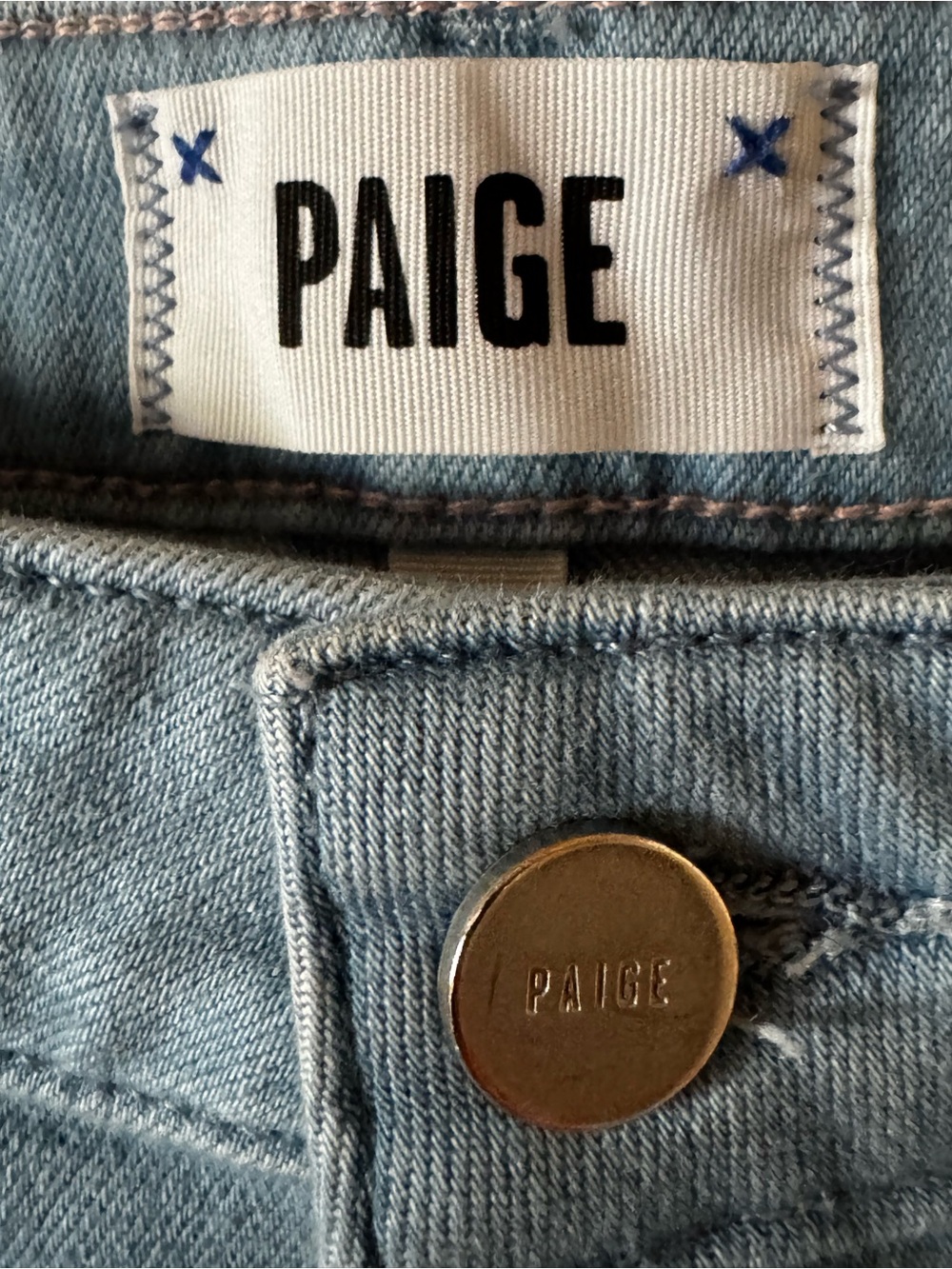 PAIGE Light Blue High-Rise Wide Leg Jeans Size 32 Long - Picture 2 of 8